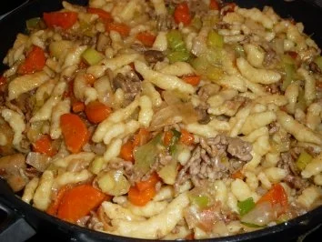 Rezept: Pfeffrige Spätzle-Pfanne Pfeffrige Spätzle-Pfanne - Rezept