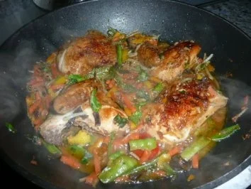 Hauptgericht/Geflügel:Stubenkücken auf Wokgemüse - Rezept - Bild Nr. 5