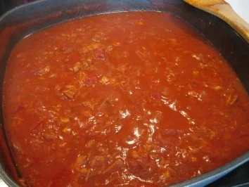 Spaghetti a la Puttanesca  - Spaghetti mit Thunfisch-Tomatensauce - Rezept - Bild Nr. 3