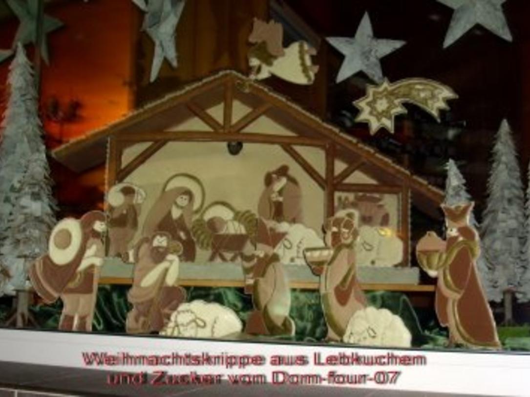 Weihnachtskrippe aus Lebkuchen und Zucker hergestellt - Rezept - kochbar.de