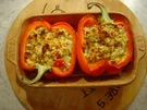 Rote Paprika mit Schafskäsefüllung... - Rezept