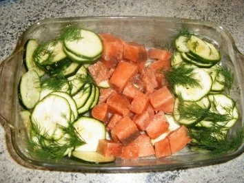 Lachs-Zuccini-Gratin - Rezept - Bild Nr. 5