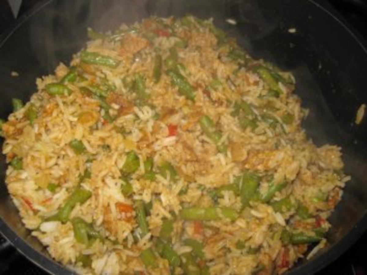 Reis-Topf mit Schweinefilet und grünen Bohnen - Rezept