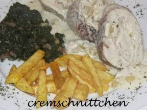 Putenröllchen mit Frischkäse - Joghurtsoße - Rezept - Bild Nr. 2