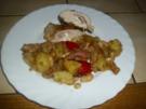 Kartoffel-Bohnen-Salat mit Schinken und lecker gefüllte Hühnerbrust - Rezept