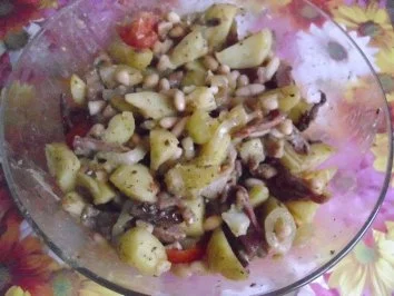 Kartoffel-Bohnen-Salat mit Schinken und lecker gefüllte Hühnerbrust - Rezept - Bild Nr. 8