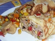 Rezept: Gefüllte Pfannkuchen überbacken Gefüllte Pfannkuchen überbacken - Rezept