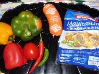 Rezept: Süß/Scharfe Maultaschen-Pfanne Bild Nr. 2 Süß/Scharfe Maultaschen-Pfanne - Rezept - Bild Nr. 2