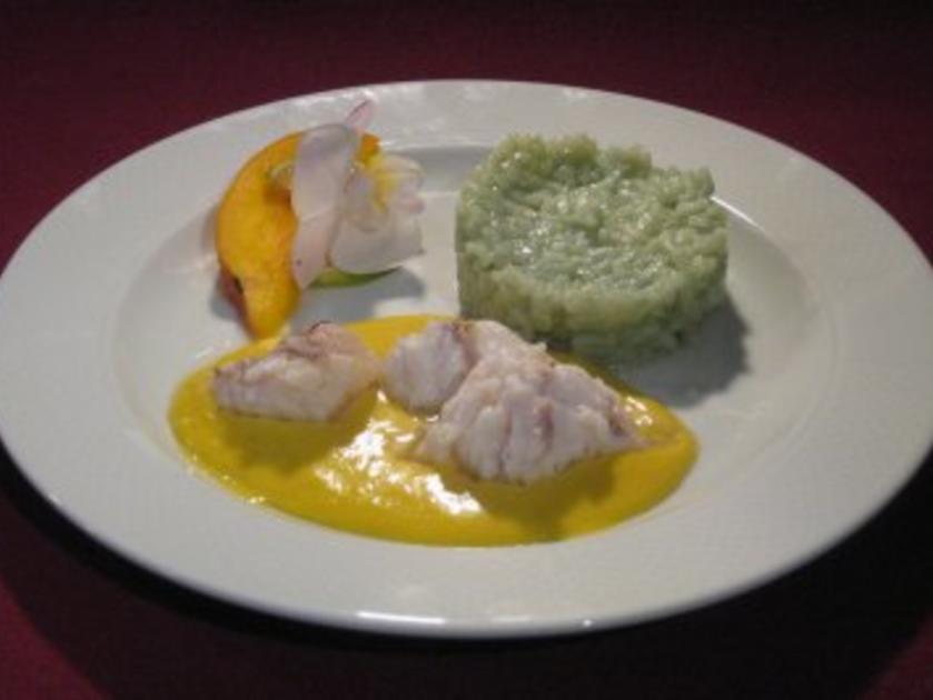 Gegrillter Seeteufel mit Limonenrisotto und Mango-Hollandaise - Rezept ...