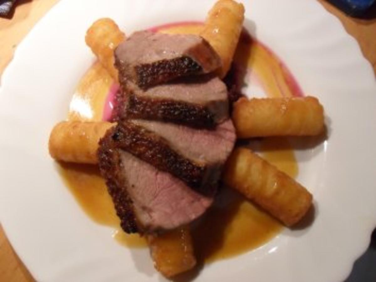 Barbarie Entenbrust mit Orangen Honigsoße - einfach - 221 kcal/100g