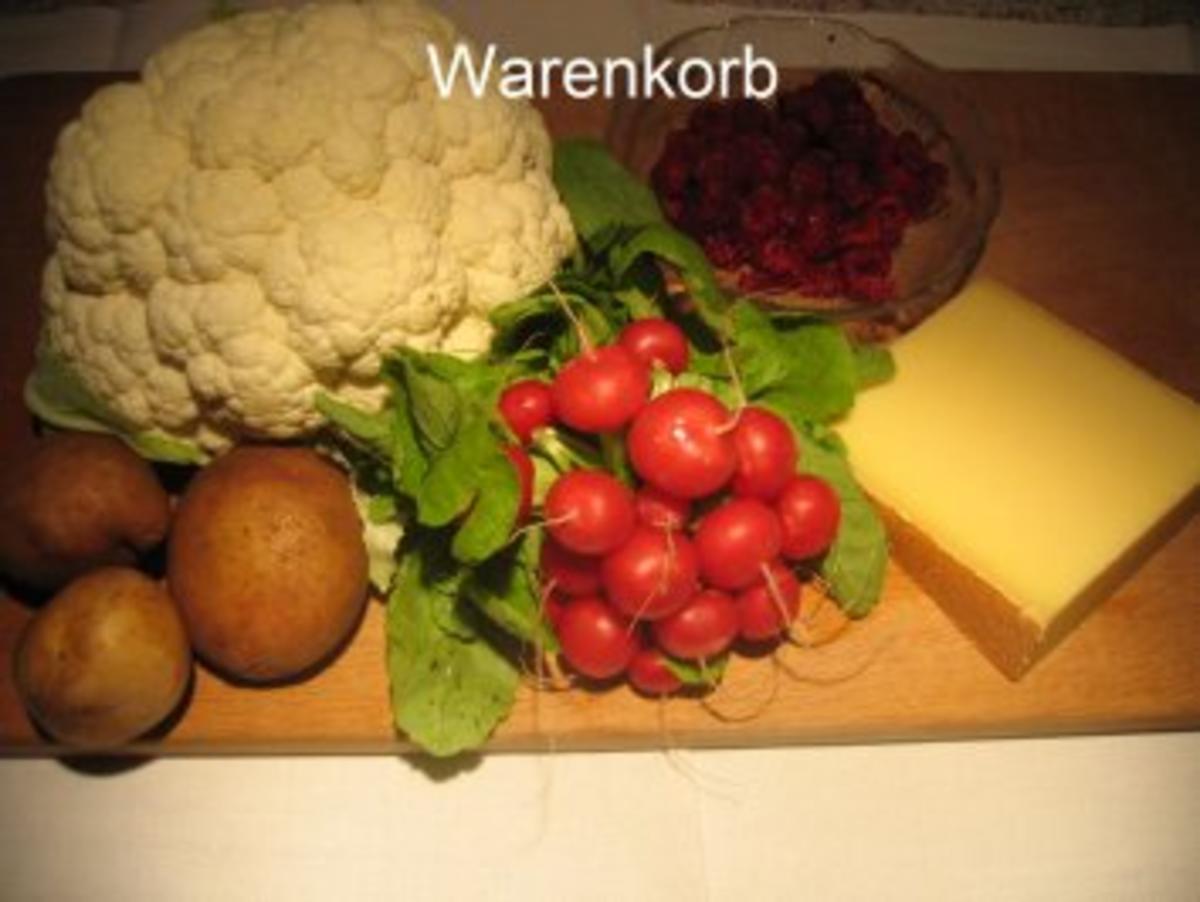 Kochduellrezept 4 - Blumenkohl-Karotten-Süppchen, Kartoffelkuchen mit Lauch und Pilzen, Quarkmousse an Himbeercoulis - Rezept - Bild Nr. 4