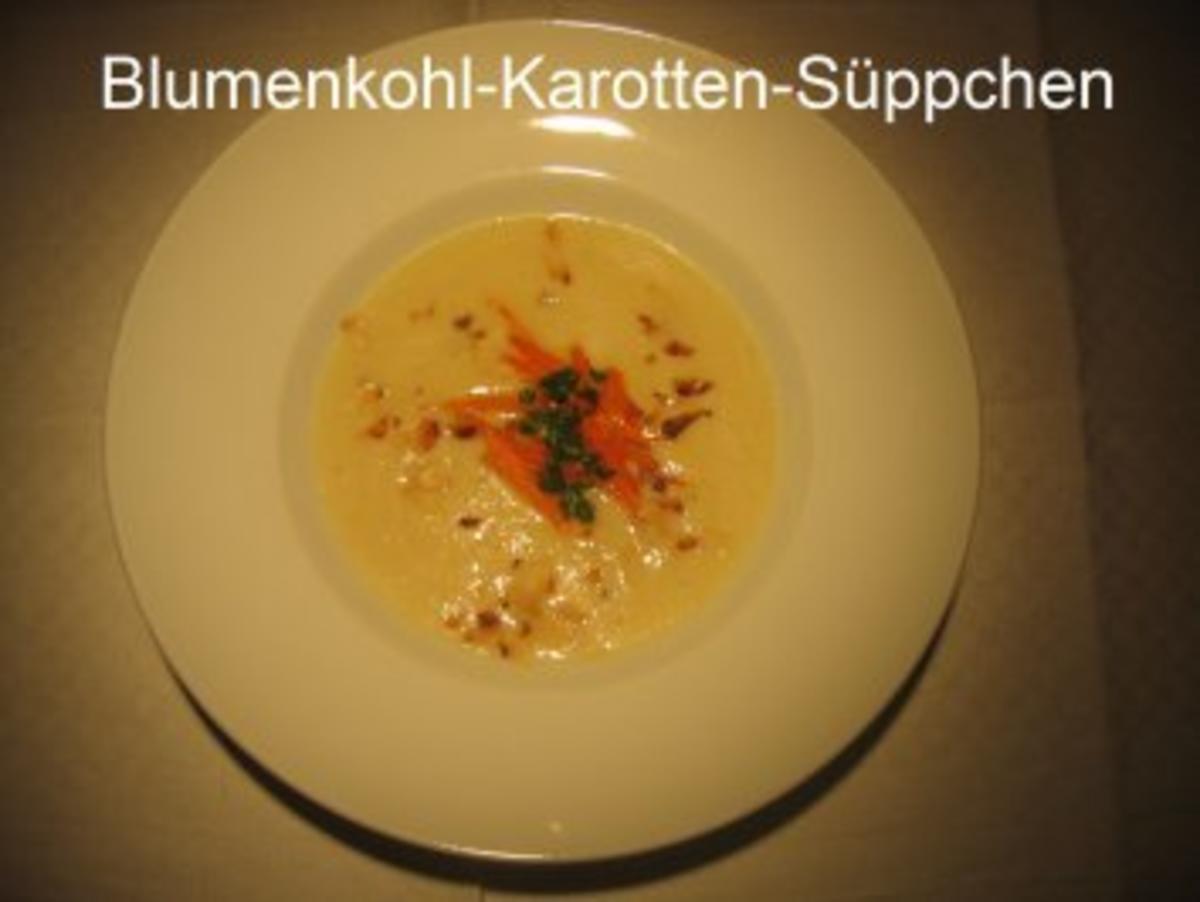 Kochduellrezept 4 - Blumenkohl-Karotten-Süppchen, Kartoffelkuchen mit Lauch und Pilzen, Quarkmousse an Himbeercoulis - Rezept