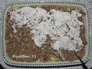 Schmand-Hack-Porree-Kartoffelauflauf - Rezept - Bild Nr. 4