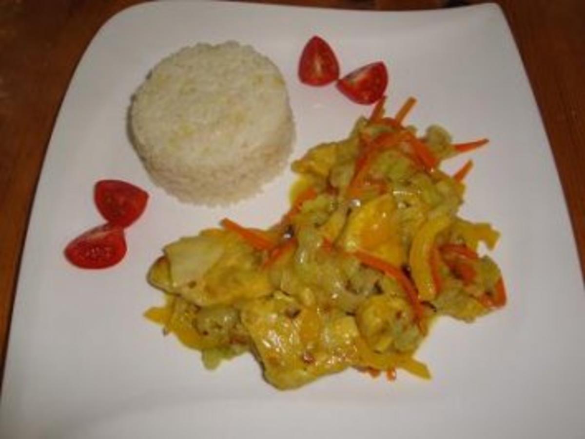 Curry-Hähnchen mit Ingwer-Reis - Rezept