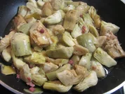 Alcachofas con jamón Serrano - Artischockenherzen mit Serranoschinken - Rezept