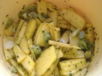 Rezept: Mango-Frühlingszwiebel-Salat mit gegrilltem Hähnchenspießchen Bild Nr. 2 Mango-Frühlingszwiebel-Salat mit gegrilltem Hähnchenspießchen - Rezept - Bild Nr. 2