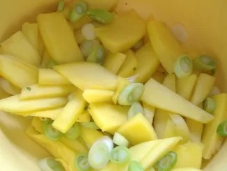 Rezept: Mango-Frühlingszwiebel-Salat mit gegrilltem Hähnchenspießchen Bild Nr. 3 Mango-Frühlingszwiebel-Salat mit gegrilltem Hähnchenspießchen - Rezept - Bild Nr. 3