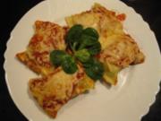 Maultaschen mit Majoran-Oregano-Tomatensoße überbacken - Rezept