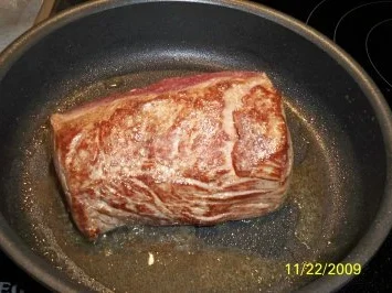 Rinderfilet im ganzen gegart mit Rahmpilze und Kartoffel-Broccoli-Püree - Rezept - Bild Nr. 3