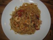 Spaghetti mit King Prawns (Riesengarnelenschwänze) - Rezept