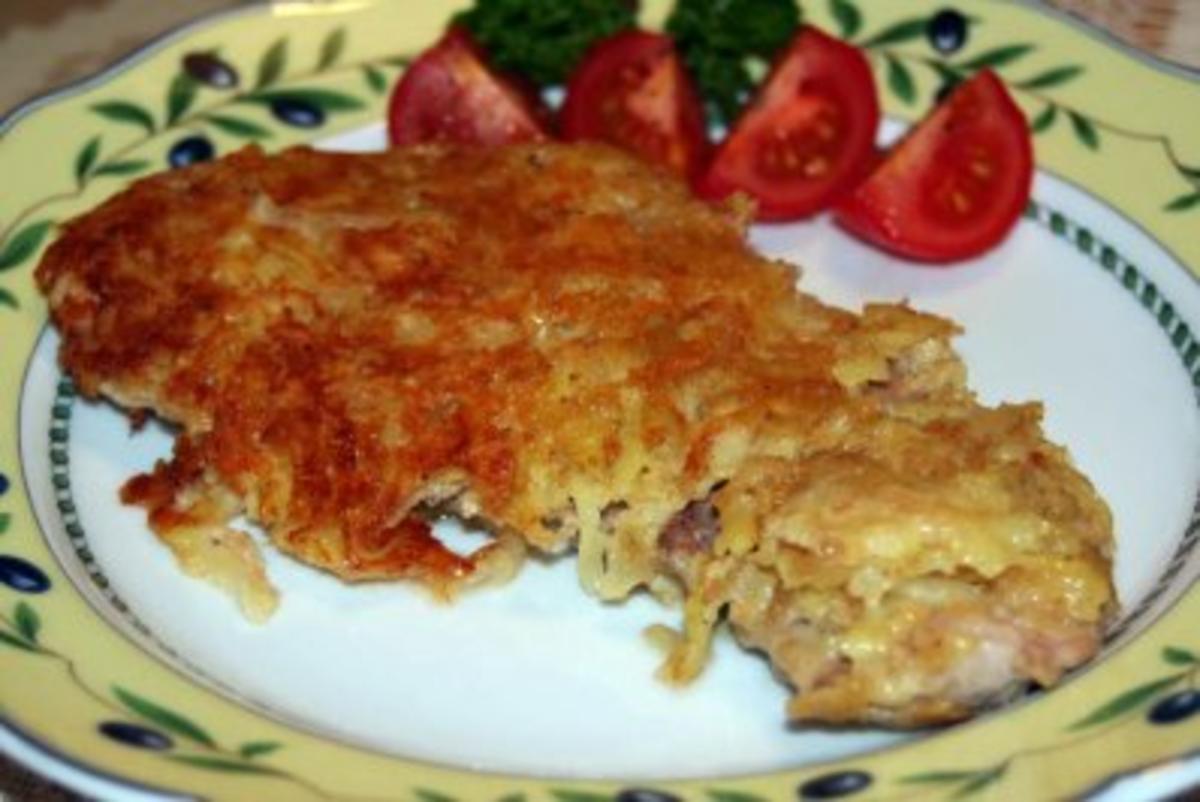 Schnitzel mit Kartoffelkruste - Rezept