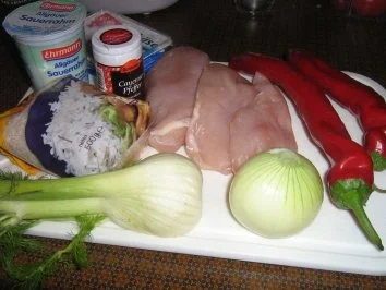 Rezept: Hähnchen-Paprika-Fenchel-Geschnetzeltes mit Basmatireis Bild Nr. 2 Hähnchen-Paprika-Fenchel-Geschnetzeltes mit Basmatireis - Rezept - Bild Nr. 2