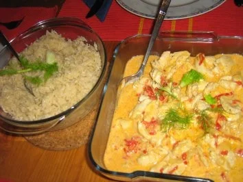 Rezept: Hähnchen-Paprika-Fenchel-Geschnetzeltes mit Basmatireis Bild Nr. 7 Hähnchen-Paprika-Fenchel-Geschnetzeltes mit Basmatireis - Rezept - Bild Nr. 7