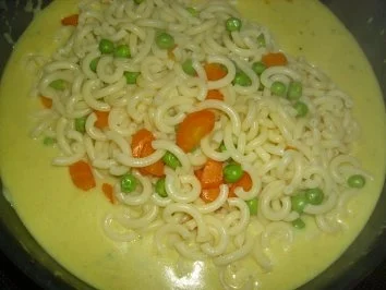 Rezept: Nudeln mit Hackbällchen und Curry-Gemüse-Soße Bild Nr. 7 Nudeln mit Hackbällchen und Curry-Gemüse-Soße - Rezept - Bild Nr. 7