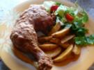 Hähnchenkeule im Bierteig gebacken - Rezept