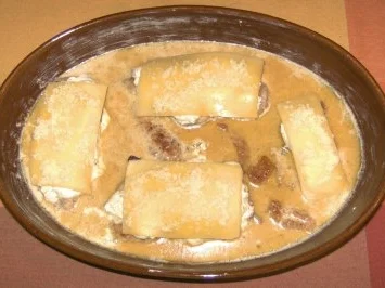 Rezept: Gratiniertes Hähnchenfilet mit dreierlei Käse Bild Nr. 3 Gratiniertes Hähnchenfilet mit dreierlei Käse - Rezept - Bild Nr. 3