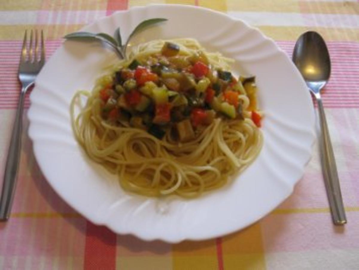 Spaghetti con salsa vegetal - Spaghetti mit Gemüsesoße - Rezept ...