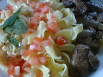 Bandnudeln in Rahmsoße mit Geflügelleber - Rezept - Bild Nr. 5