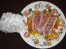 Gebratene Rote Meerbarbe mit Riesenscampis - Rezept