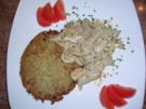 Kalbsgeschnetzeltes mit Champignons und selbstgemachten Rösti - Rezept