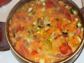 Süßkartoffel-Gemüse-Eintopf mit Luftgetrockneten Mettwürstchen - Rezept - Bild Nr. 7