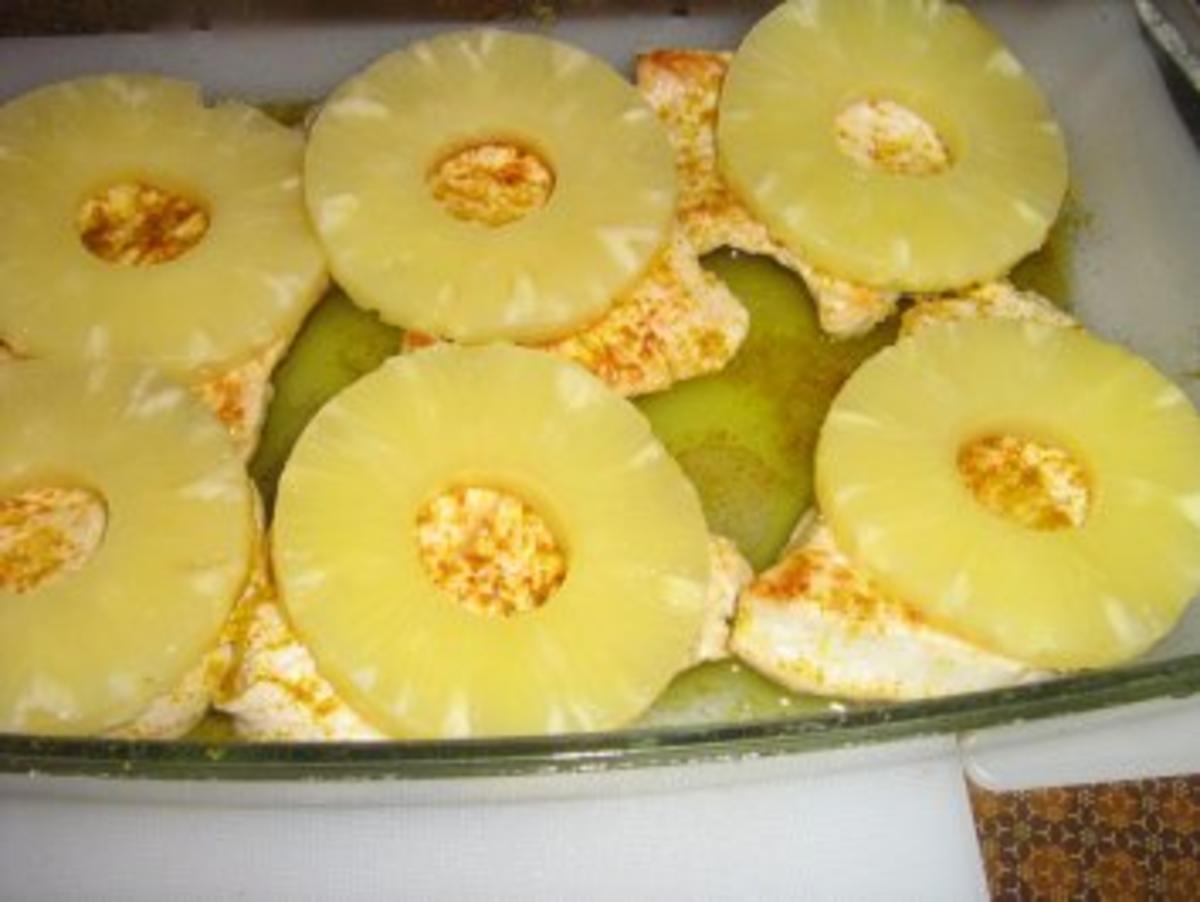 Curryschnitzel mit Ananas und Mango - überbacken an Bulgur - Rezept - Bild Nr. 6