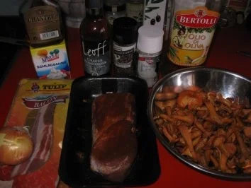 Schweinefilet im Schinkenmantel mit Rahm-Pfifferlingen - Rezept - Bild Nr. 3