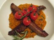 Gegrilltes Lammfilet auf rotem Linsengemüse - Rezept