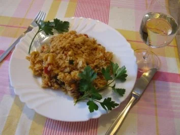 Rezept: Arroz con sabor - Reispfanne mit spanischem Touch Arroz con sabor - Reispfanne mit spanischem Touch - Rezept