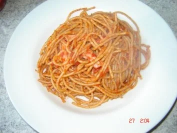 Scharfe Fleischwurst Volkornspaghetti - Rezept