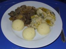 Pfannengericht - Leber-Gulasch mit Porree - Rezept