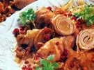 Fleischröllchen mit Pilzrahm - Rezept