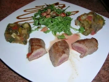 Ratatouille Terrine mit gebratenem Lammfilet - VORSPEISE - unser Essen zum 1. Advent - Rezept