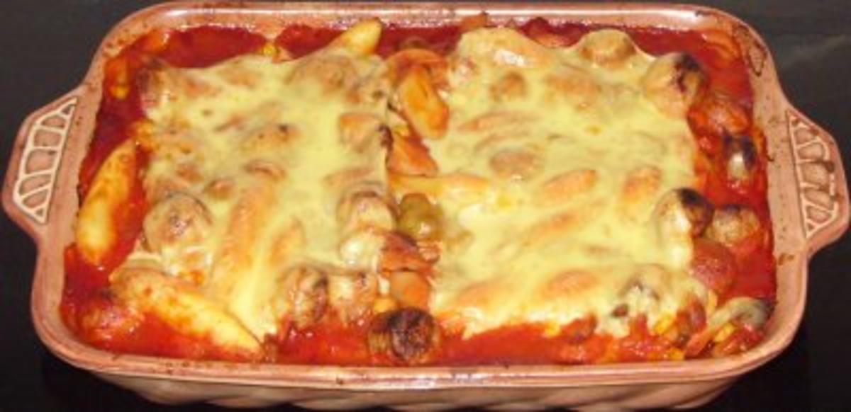 Auflauf herzhaft - Schupfnudel-Bratwurst-Auflauf - Rezept - kochbar.de