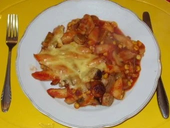 Auflauf herzhaft - Schupfnudel-Bratwurst-Auflauf - Rezept - Bild Nr. 6