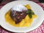 Halbflüssiger Schokoladenkuchen mit Gewürzorangen - Rezept