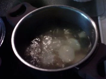 Rezept: Gefüllte Kohlrabi mit Hackfleisch,dazu Kohlrabi-Chili-Waluss-Soße mitChampignon und Basilikum-Kartoffeln Bild Nr. 5 Gefüllte Kohlrabi mit Hackfleisch,dazu Kohlrabi-Chili-Waluss-Soße mitChampignon und Basilikum-Kartoffeln - Rezept - Bild Nr. 5