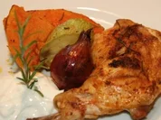 Ofenkürbis mit Hähnchen und Rosmarin - Rezept