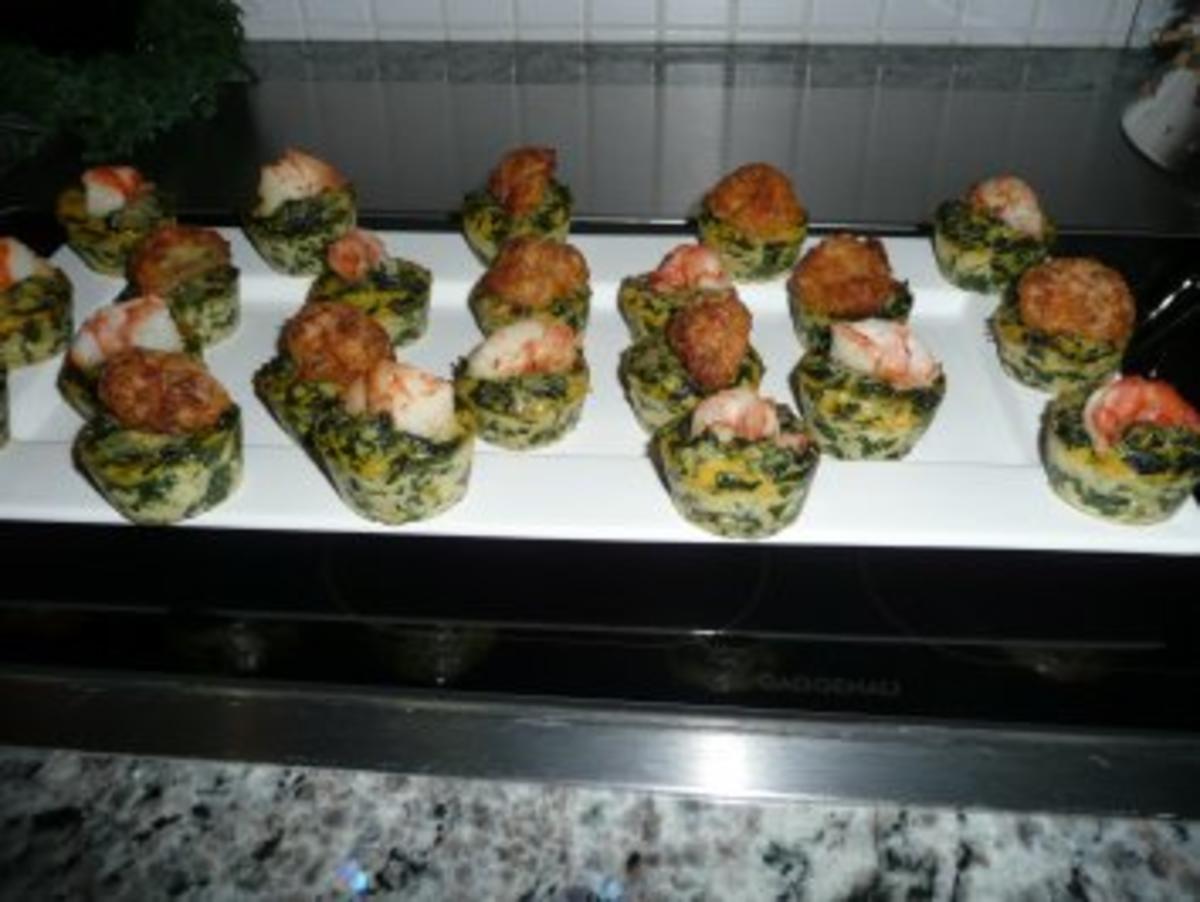 FINGERFOOD/GEMÜSE+FISCH:Spinat Muffins mit Garnelen - Rezept - Bild Nr. 4