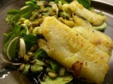Salat : Linsen - Feldsalat - Salat mit Pangasiusfilet - Rezept